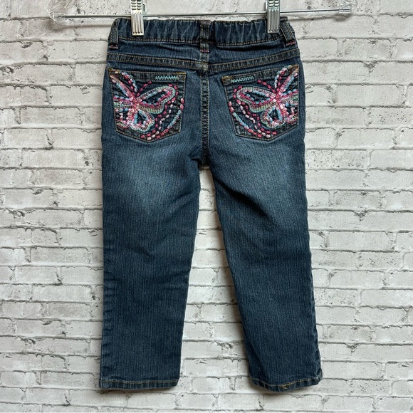Squeeze Original Jeans Embroidered Butterfly Toddler 4T Denim Blue Jeans - Picture 1 of 9